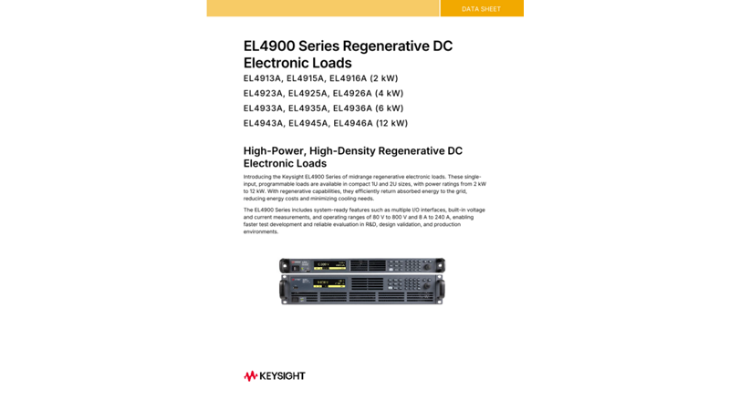 EL4900 Series Regenerative DC Electronic Loads